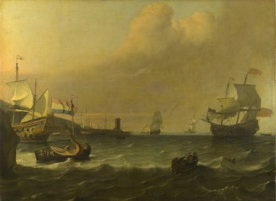 رجال الحرب الهولنديون يدخلون ميناء البحر الأبيض المتوسط ، 1681 بواسطة لودولف باخويزن