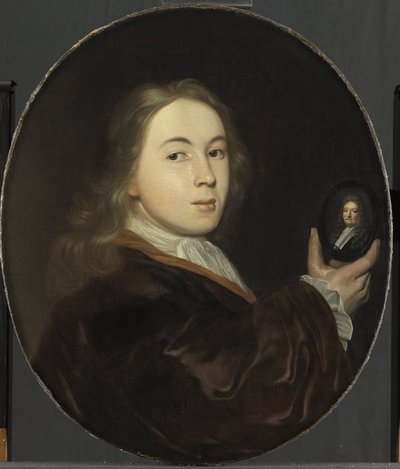 يوهانس باخويسن (1683-1731). مع صورة مصغرة لأبيه لودولف بواسطة لودولف باخويسن
