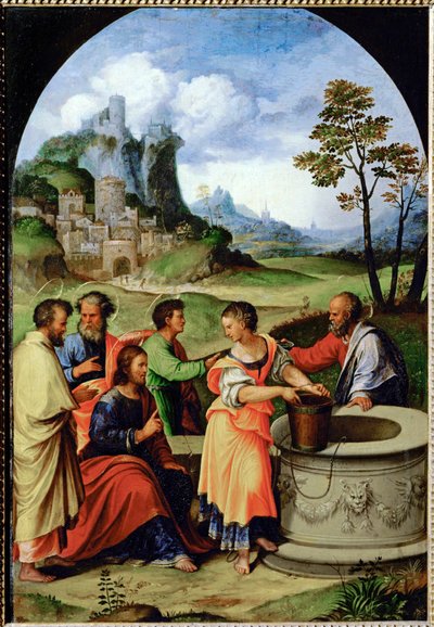 المسيح والمرأة السامرية بواسطة لودوفيكو مازولينو