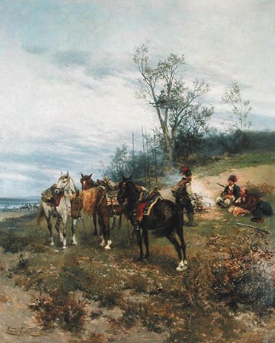 رعي عام 1890 (زيت على قماش) بواسطة لودويك جيدليك