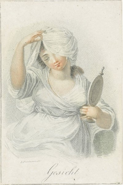 رؤية Gesicht (العنوان على الكائن) خمس حواس ممثلة بشخصيات أنثوية (عنوان المسلسل) Die Funf Sinne (عنوان المسلسل) بواسطة شيافونيتي