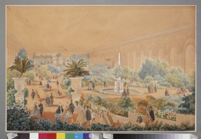 معرض الزهور في مانيج موسكو. عمل لويجي بريمازي (1814-1891) ، ألوان مائية وغواش على ورق بواسطة لويجي بريمازي