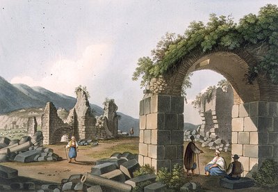 أنقاض الحمامات في أفسس ، اللوحة 43 من "مناظر في السيادة العثمانية" ، حانة. بواسطة R. Bowyer بواسطة لويجي (بعد) ماير
