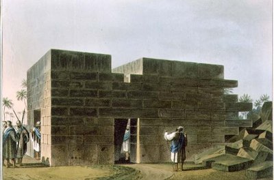 معبد جوبيتر عمون في ليبيا ، لوحة 70 من "مناظر في السيادة العثمانية" ، حانة. بواسطة روبرت بوير (1758-1834) 1810 (أكواتينت) بواسطة لويجي (بعد) ماير