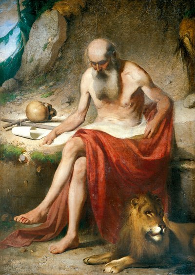 القديس جيروم التائب ، حوالي عام 1867 ، بواسطة لويس أسيولي (1817-1877) ، زيت على قماش بواسطة لويجي أسيولي