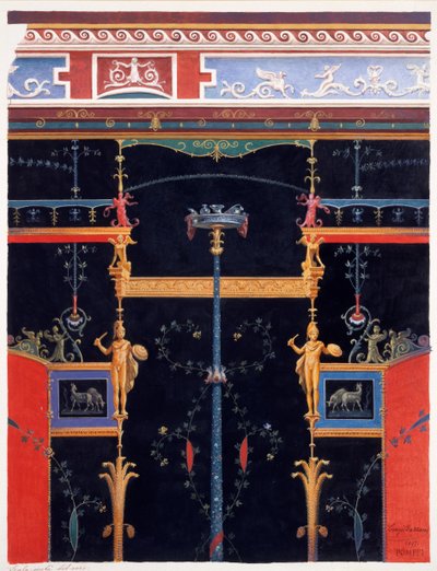 زخارف حائطية من منزل Aulus Vettius ، Pompeii ، c.36-39 م بواسطة لويجي بزاني