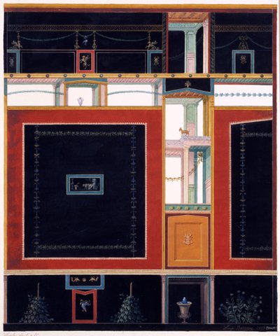 زخارف حائطية من منزل Aulus Vettius ، Pompeii ، c.36-39 م ، 1897 بواسطة لويجي بزاني