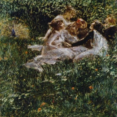 رمزية الربيع ، لويجي كونكوني (1852-1917) ، زيت على قماش ، 77x77 سم بواسطة لويجي كونكوني