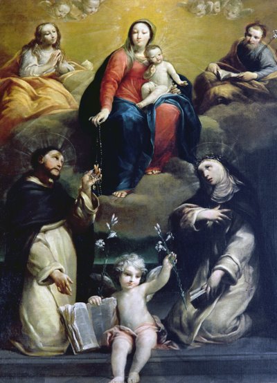 مادونا الوردية مع SS Dominic ، Catherine ، Mary Magdalene ، و Joseph ، 1732 بواسطة لويجي كريسبي