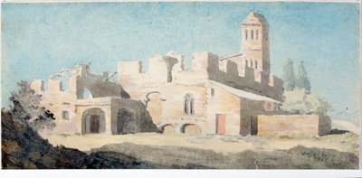 أنقاض دير في منطقة جنوة (Watercolor بواسطة لويجي جاريبو