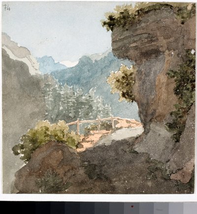 منظر للممر الجبلي (ألوان مائية ، حوالي 1820) بواسطة لويجي جاريبو