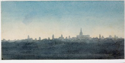 منظر لمدينة فلورنسا لمحة عن المنازل والآثار (Watercolor بواسطة لويجي جاريبو