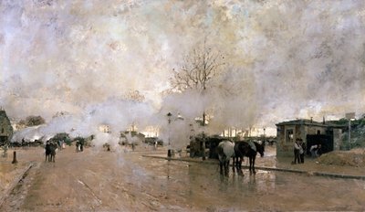 دخان على خط حلبة باريس ، 1885. بواسطة لويجي لوير