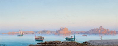 جراند هاربور ، مالطا ، من فاليتا ، 1911 بواسطة Luigi Maria Galea