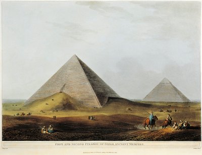 مسكن عربي مبني على الآثار القديمة على طول قناة منوف في مصر من مناظر في مصر بواسطة لويجي ماير ، نقش بواسطة لويجي ماير