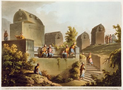 Sarcophagi و Sepulchres على رأس الميناء في Cacamo ، من "مناظر في الإمبراطورية العثمانية" ، نشره روبرت بوير (1758-1834) 1803 (aquatint) بواسطة لويجي ماير