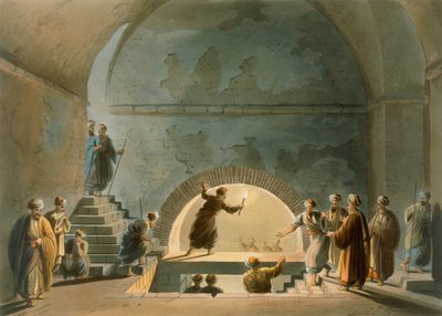 غرفة Sepulchral ، بالقرب من Bethany ، من "مناظر لفلسطين" ، المجلد الثاني ، نشرها معرض R. Bowyer التاريخي ، لندن ، 1803 (ألوان مائية) بواسطة لويجي ماير