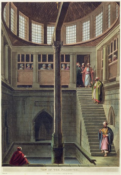 منظر لمقياس النيل ، اللوحة 2 من "مشاهد من مصر" ، نقشها توماس ميلتون (1743-1827) الحانة. بواسطة روبرت بوير (1758-1834) 1802 (أكواتينت) بواسطة لويجي ماير