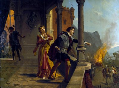 Le Trouvère (il Trovatore) لجوزيب فيردي. الطباعة الحجرية الملونة بواسطة لويجي مورجاري بواسطة لويجي مورجاري