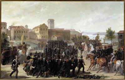 الاستيلاء على مدينة Peschiera del Garda من قبل البيدمونتيين ، 30 مايو 1848 (زيت على قماش بواسطة لويجي مورجاري