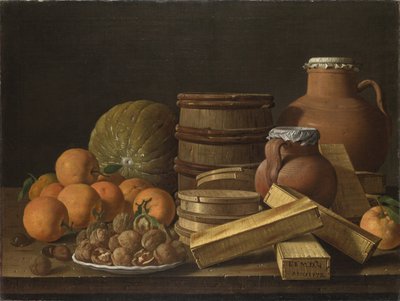الحياة الساكنة مع البرتقال والجوز ، 1772 بواسطة لويس إجيديو ميلينديز