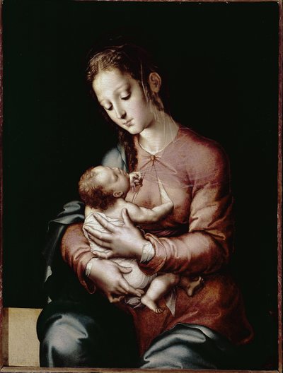 The Virgin and Child (oil on panel, c.1565) بواسطة لويس دي موراليس