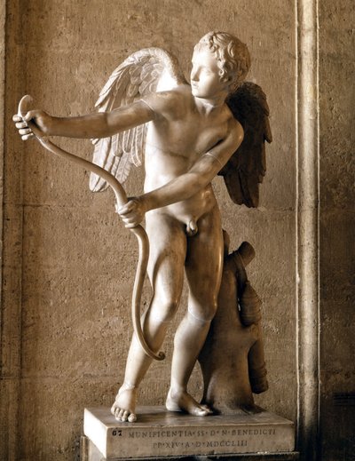 إيروس (كيوبيد) مع القوس (1753) نسخة طبق الأصل من Eros de Thespies بواسطة Lysippe. متحف الكابيتول ، روما. بواسطة ليسيبوس (منسوب إلى)