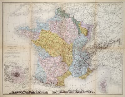 خريطة فرنسا ، c.1830-40 بواسطة M.M. and Leroy, Ch. Drioux