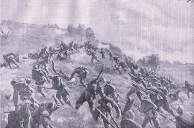استعادة سزاول. اقتحام التلال ، من حانة التاريخ المصور للحرب العالمية 1914-1915. بواسطة Union Berlagsefellfchaft بواسطة م. باراسكودس