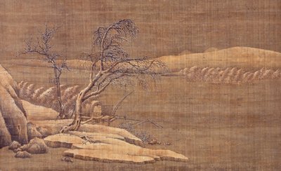 صياد منفرد على نهر شتوي بواسطة ما لين