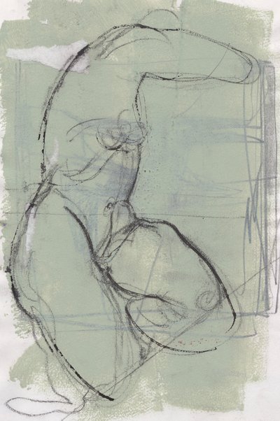 كراسة الرسم 13، 2024 (طلاء تمبراً، فحم على ورق) بواسطة 