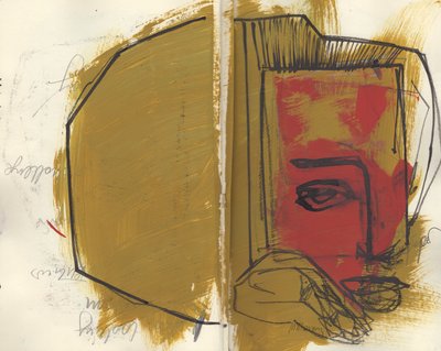 كراسة الرسم 38، 2025 (طلاء تمبراً وحبراً وقلم رصاص على ورق) بواسطة 