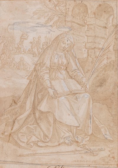 القديس يوستينوس 1584. بواسطة Maerten Vos de