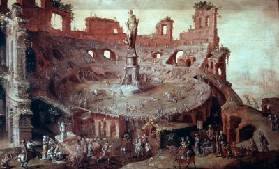 مصارعة الثيران لانتيك ، 1552. بواسطة ميرتن فان هيمسكرك