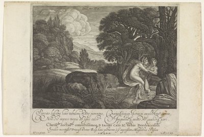 Salmacis en Hermaphroditus ميتامورفوسين فان أوفيديوس (عنوان المسلسل) بواسطة Crispijn van de Passe (II) (منسوب إلى)