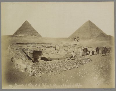 Piramide van Cheops en Chephren، de sphinx en de tempel van Chefren أهرامات خوفو وخافرين أبو سيفينكس ومعبد خفرع (العنوان على الكائن) بواسطة ميزون بونفيس