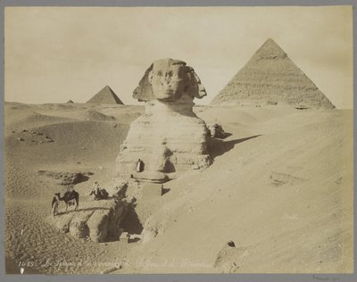Sphinx en de piramides van Kefren en van Mykerinos Sphynx وأهرامات Cheffren و Micerinus (العنوان على الكائن) بواسطة ميزون بونفيس