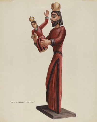 منحوتة ومطلية سانتو سان خوسيه ، ج. 1937. بواسطة ماجل ج
