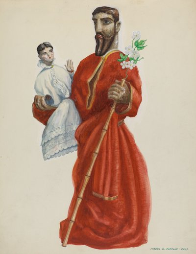 منحوتة ومطلية سانتو - سان خوسيه ، ج. 1938. بواسطة ماجل ج