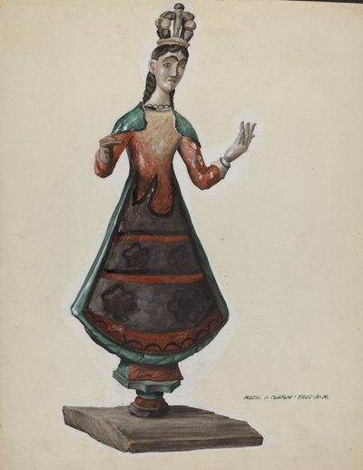 القديسة مريم العذراء الكبيرة المطلية بالخشب ، ج. 1937. بواسطة ماجل ج