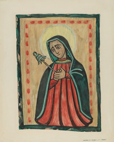 Altarpiece-Our Lady of Sorrows نوسترا سينورا دي لوس سيت دولوريس ، ج. 1938. بواسطة ماجل ج