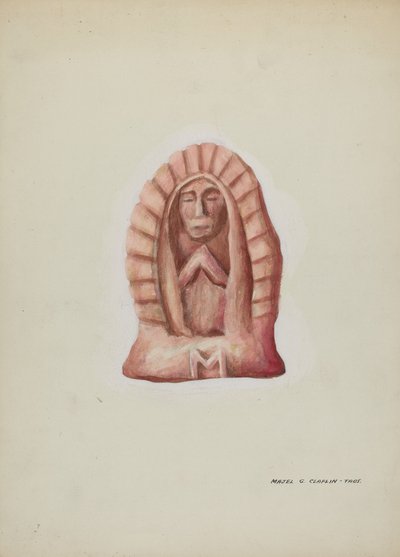 تمثال صغير لغوادالوبي مقطوع بالحجر ، ج. 1937. بواسطة ماجل ج