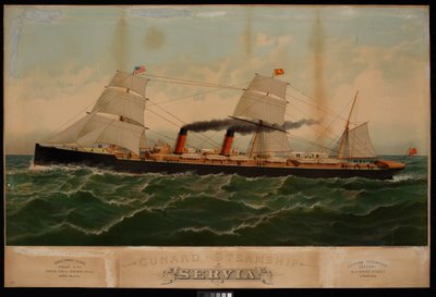 سفينة كونارد البخارية سيرفيا... (طباعة بالألوان) بواسطة الرائد وكناب ساروني