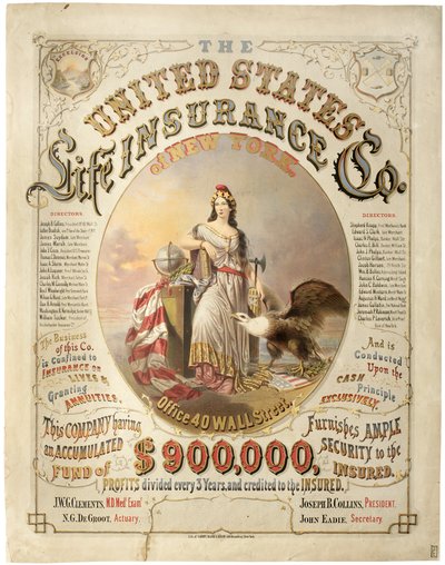 شركة نيويورك للتأمين على الحياة ، نيويورك (ليثوغراف) بواسطة الرائد وكناب ساروني