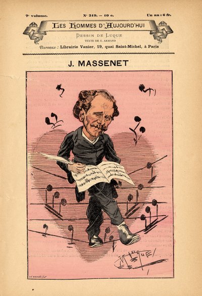 غلاف Les Hommes Today ، رقم 319 ، رسم توضيحي لمانويل لوك (1854-1919): موسيقى - Massenet Jules (1842-1912) بواسطة مانويل لوك