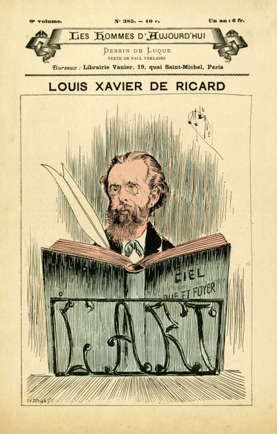 غلاف رجال اليوم ، رقم 385 ، رسم توضيحي لمانويل لوك (1854-1919): لويس كزافييه (لويس كزافييه) بقلم ريكارد (1843-1911) بواسطة مانويل لوك