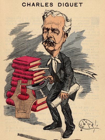غلاف Les Hommes Today ، رقم 393 ، رسم توضيحي لمانويل لوك (1854-1919): Litterature ، Lyre - Diget Charles (1836-1909) بواسطة مانويل لوك