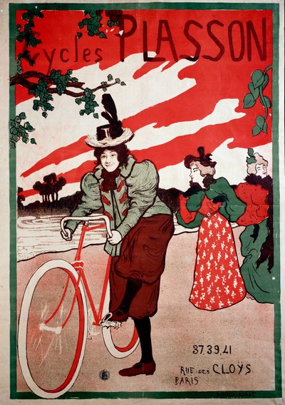 Belle Epoque: ملصق إعلاني للدراجات (الدراجات) Plasson. ملصق لمانويل روب (1872-1936) مجموعة خاصة بواسطة مانويل روبي