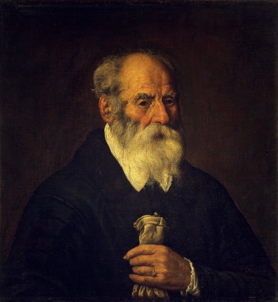 Old man with glove (oil on canvas) بواسطة ماركانتونيو باسيتي