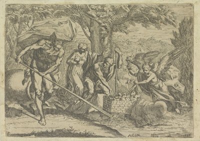 Romulus en Remus gevonden door Faustulus en Louva بواسطة ماركانتونيو بيلافيا